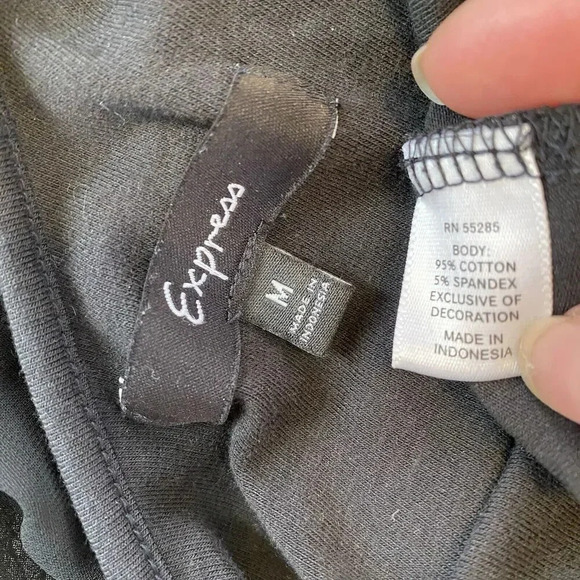 Y2K Express Babydoll Black One Shoulder Ruffle Stretch Self Bra Tank Top Lady M - Picture 3 of 10